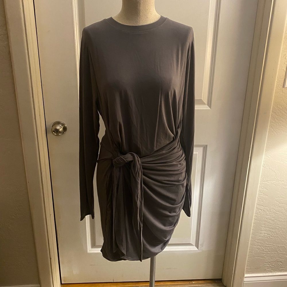NWT Socialite Draped Long Sleeve Sheath dress Tie Front Sz XL